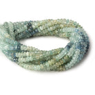 6mm Moss Aquamarine faceted rondelle beads 14 inch 110 pieces - Beadsofcambay.com