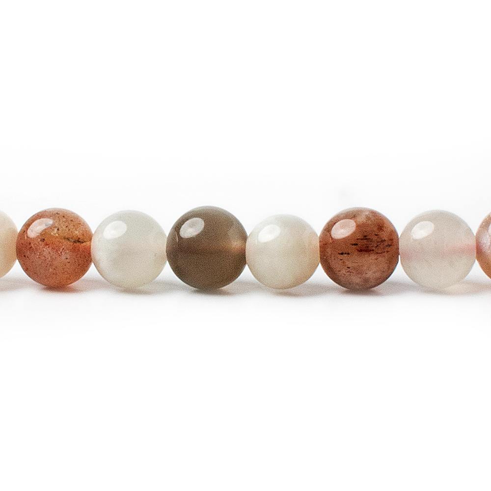 6mm Multi Color Moonstone Plain Rounds 16 inch 69 beads AA - Beadsofcambay.com