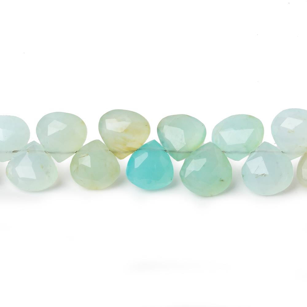 6mm Multi Color Peruvian Opal faceted heart beads 8 inch 50 pieces - Beadsofcambay.com