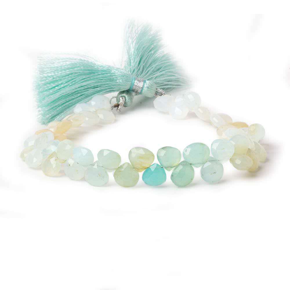 6mm Multi Color Peruvian Opal faceted heart beads 8 inch 50 pieces - Beadsofcambay.com