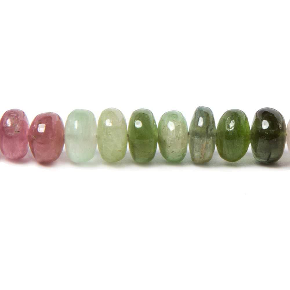 6mm Multi Color Tourmaline plain rondelles 16 inches 115 beads - Beadsofcambay.com