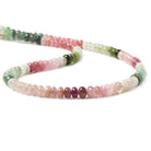 6mm Multi Color Tourmaline plain rondelles 16 inches 115 beads - Beadsofcambay.com