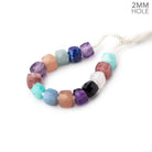 6mm Multi Gemstone 2mm Large Hole Faceted Cube Beads Set of 13 - Beadsofcambay.com