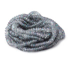 6mm Mystic Grey Topaz Faceted Rondelle Beads 16 inch 157 pieces - Beadsofcambay.com