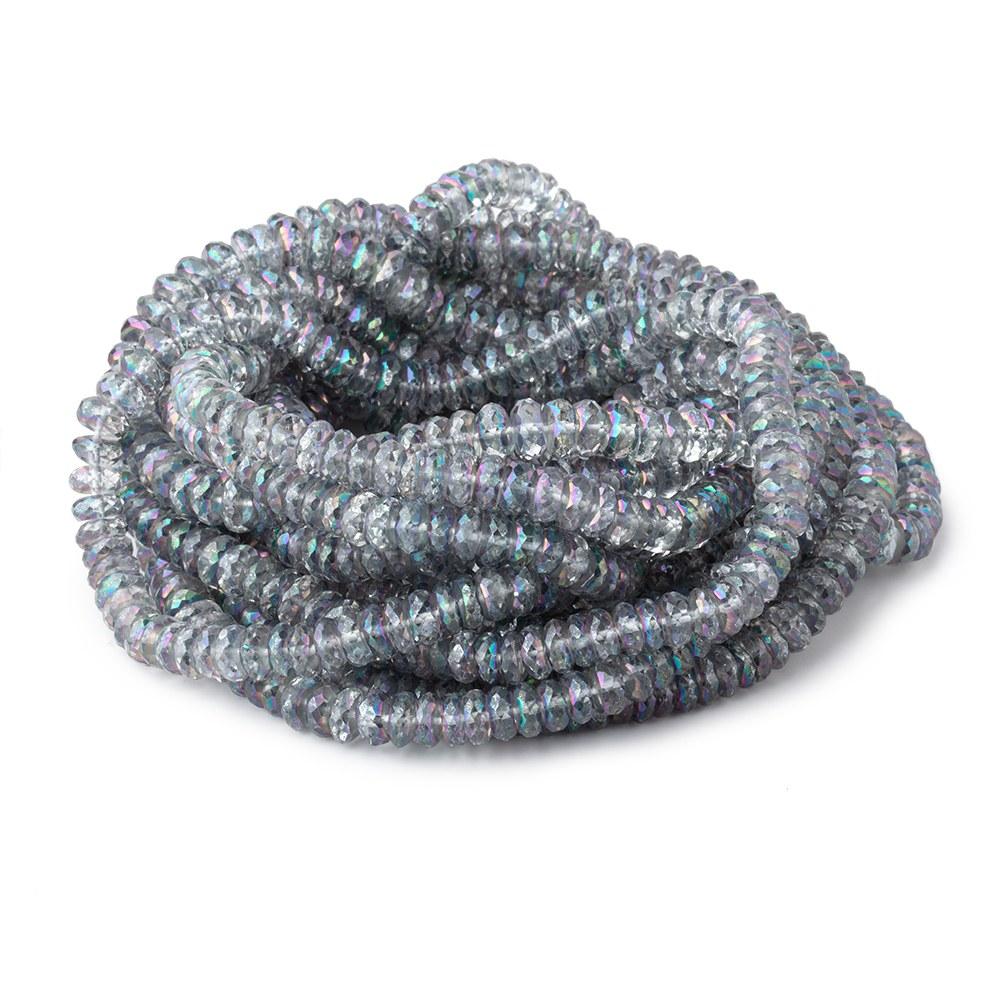 6mm Mystic Grey Topaz Faceted Rondelle Beads 16 inch 157 pieces - Beadsofcambay.com