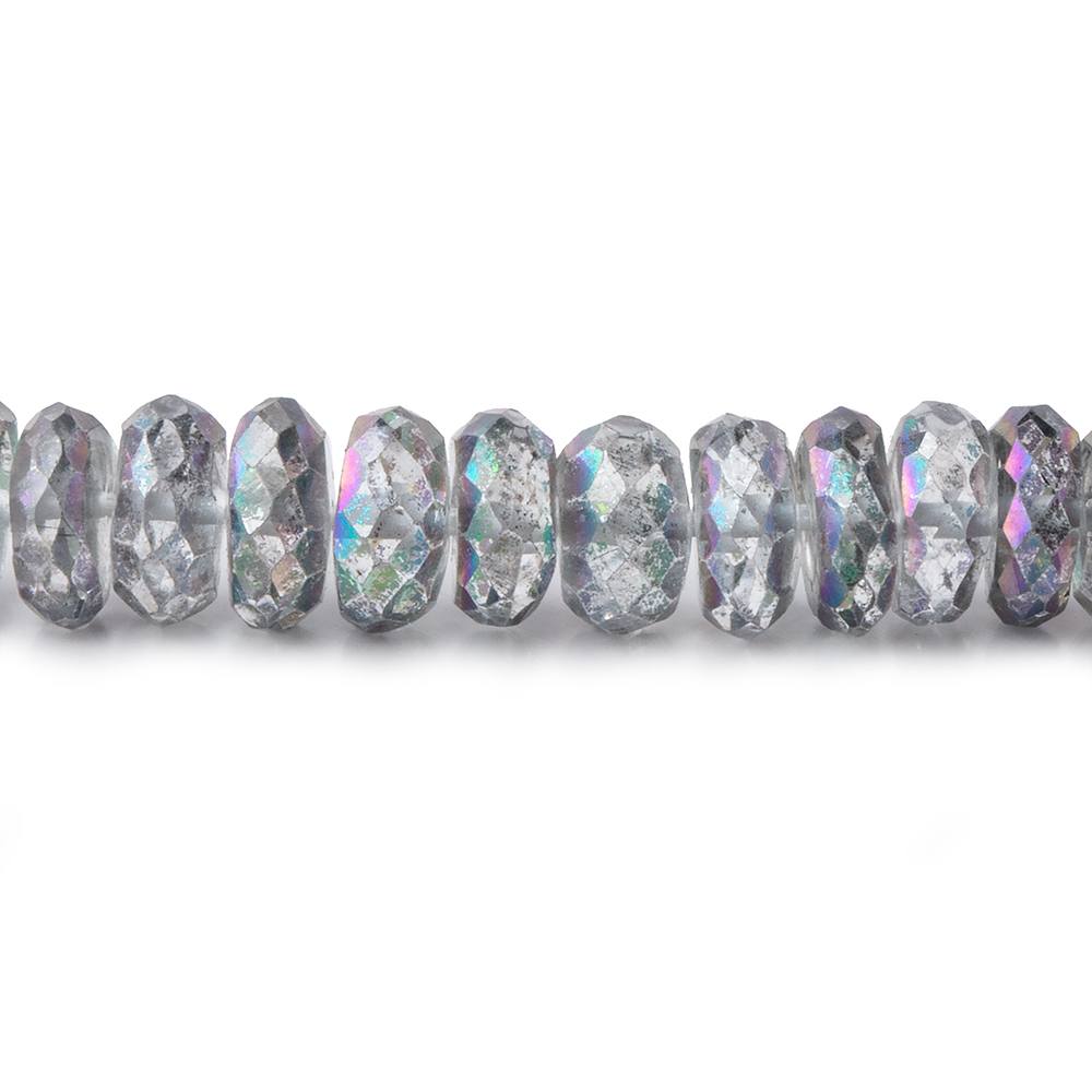 6mm Mystic Grey Topaz Faceted Rondelle Beads 16 inch 157 pieces - Beadsofcambay.com