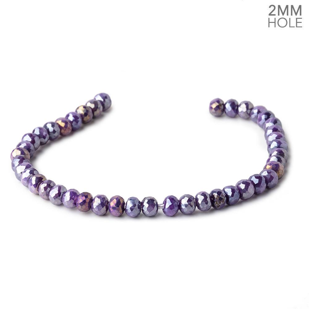 6mm Mystic Purple Moonstone 2mm Large Hole Faceted Rondelles 8 inch 48 Beads - Beadsofcambay.com