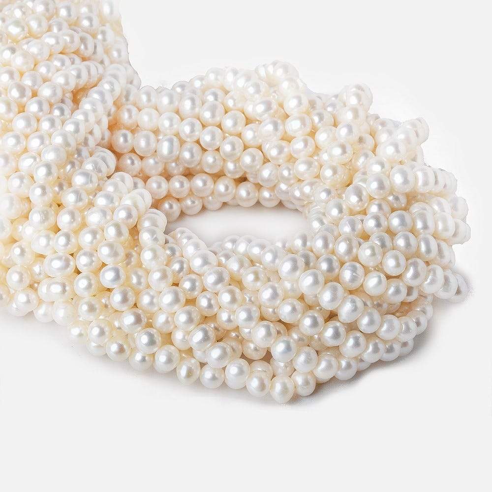 6mm Off White Off Round Freshwater Pearls 16 inch 72 pieces - Beadsofcambay.com