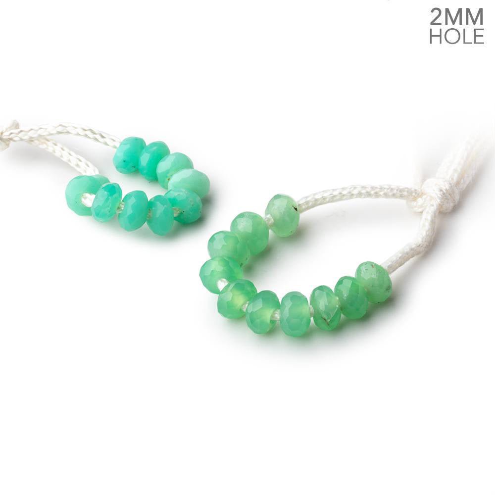 6mm Pale Chrysoprase 2mm Large Hole Faceted Rondelle Set of 10 Beads - Beadsofcambay.com