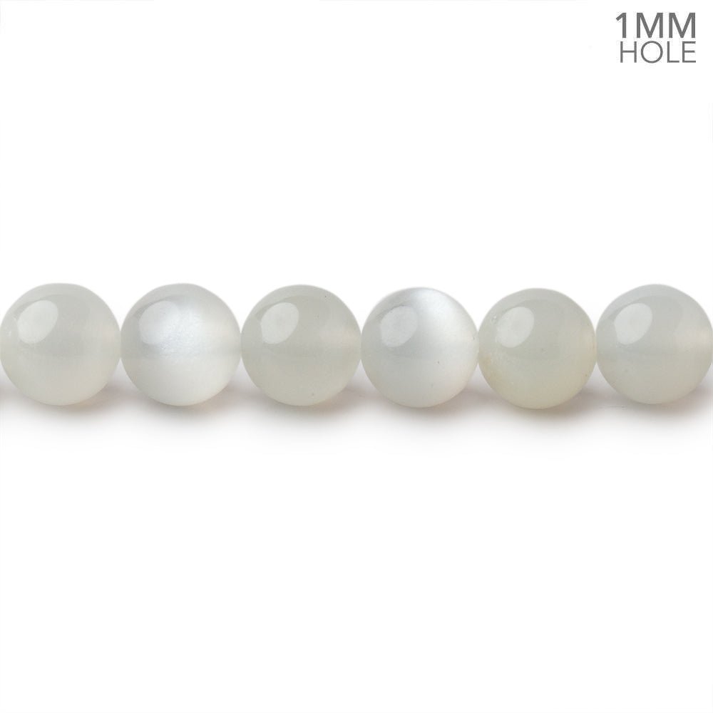 6mm Pale Grey Moonstone Plain Rounds 16 inch 69 Beads 1mm hole - Beadsofcambay.com