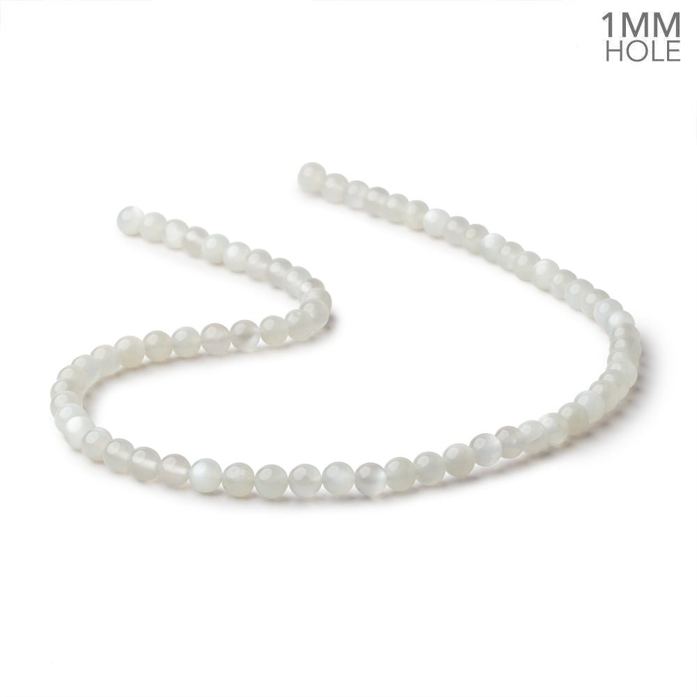 6mm Pale Grey Moonstone Plain Rounds 16 inch 69 Beads 1mm hole - Beadsofcambay.com
