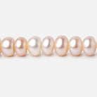 6mm Pale Peach Button Freshwater Pearl Beads 16 inch 94 pieces - Beadsofcambay.com
