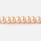 Beadsofcambay 6mm Peach Center Drill Button Freshwater Pearl Beads 15 inch 80 pieces A