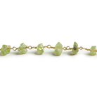 6mm Peridot chip Gold plated Chain by the foot with approximately 35 pieces - Beadsofcambay.com