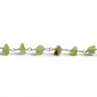 6mm Peridot chip Silver plated Chain by the foot with approximately 35 pieces - Beadsofcambay.com