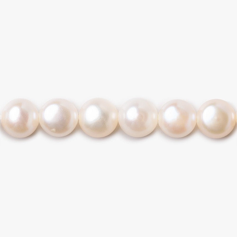 6mm Petal Pink Button Freshwater Pearls 15.5 inch 64 pieces - Beadsofcambay.com