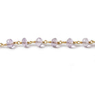 6mm Pink Amethyst faceted rondelle Vermeil Chain by the foot 32 pieces - Beadsofcambay.com