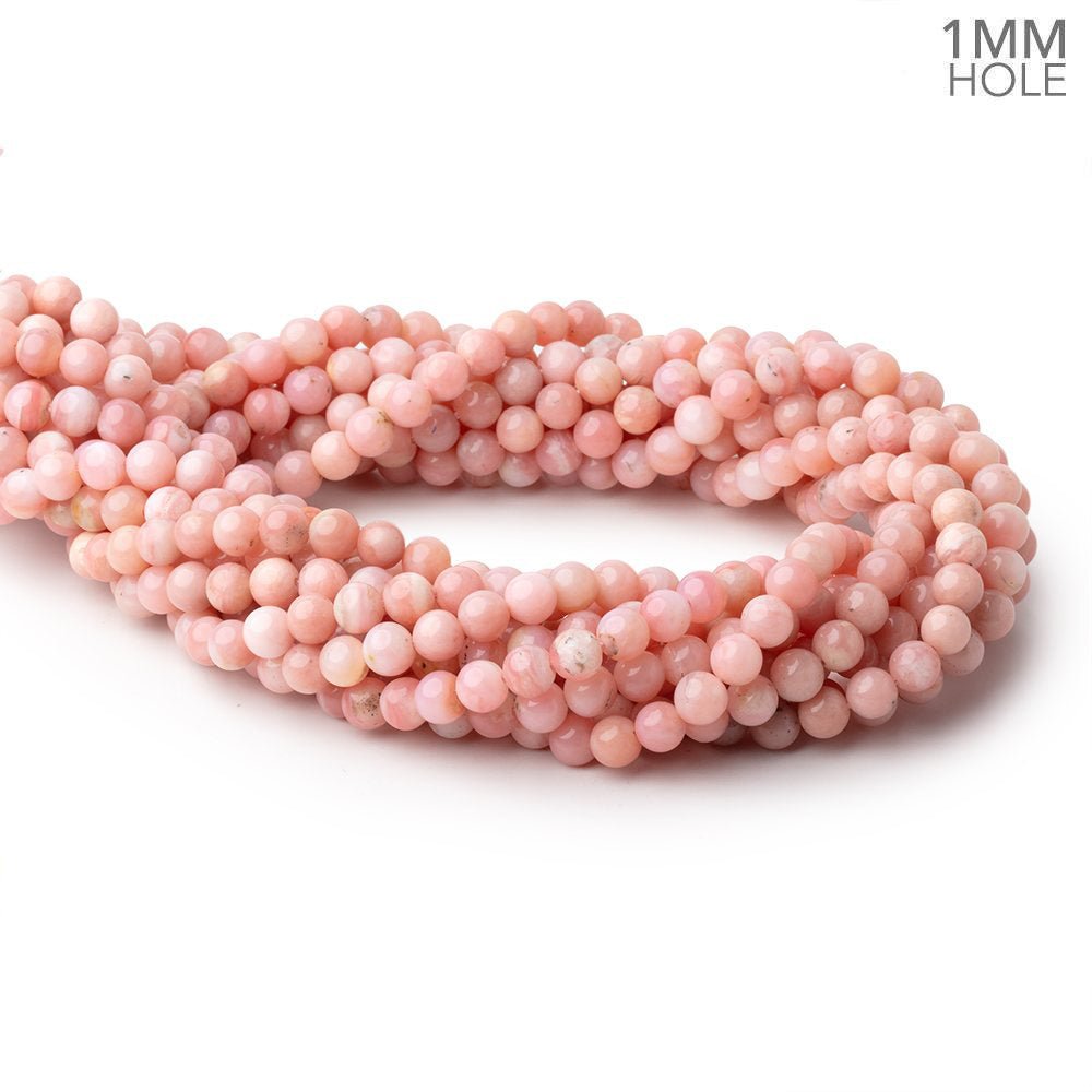 6mm Pink Peruvian Opal Plain Round Beads 16 inch 67 pieces 1mm holes - Beadsofcambay.com