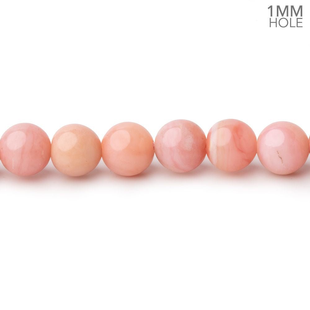 6mm Pink Peruvian Opal Plain Round Beads 16 inch 67 pieces 1mm holes - Beadsofcambay.com