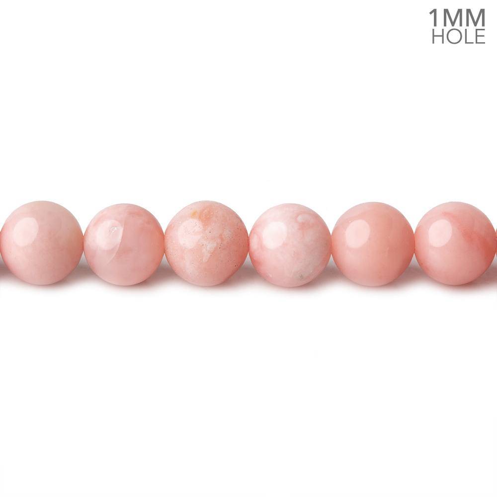 6mm Pink Peruvian Opal plain round large hole beads 16 inch 69 pieces A - Beadsofcambay.com
