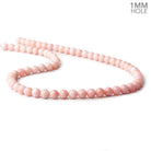 6mm Pink Peruvian Opal plain round large hole beads 16 inch 69 pieces A - Beadsofcambay.com