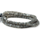 6mm Platinum Moonstone Center Drilled Square Heshi Beads 16 inch 20 pcs - Beadsofcambay.com