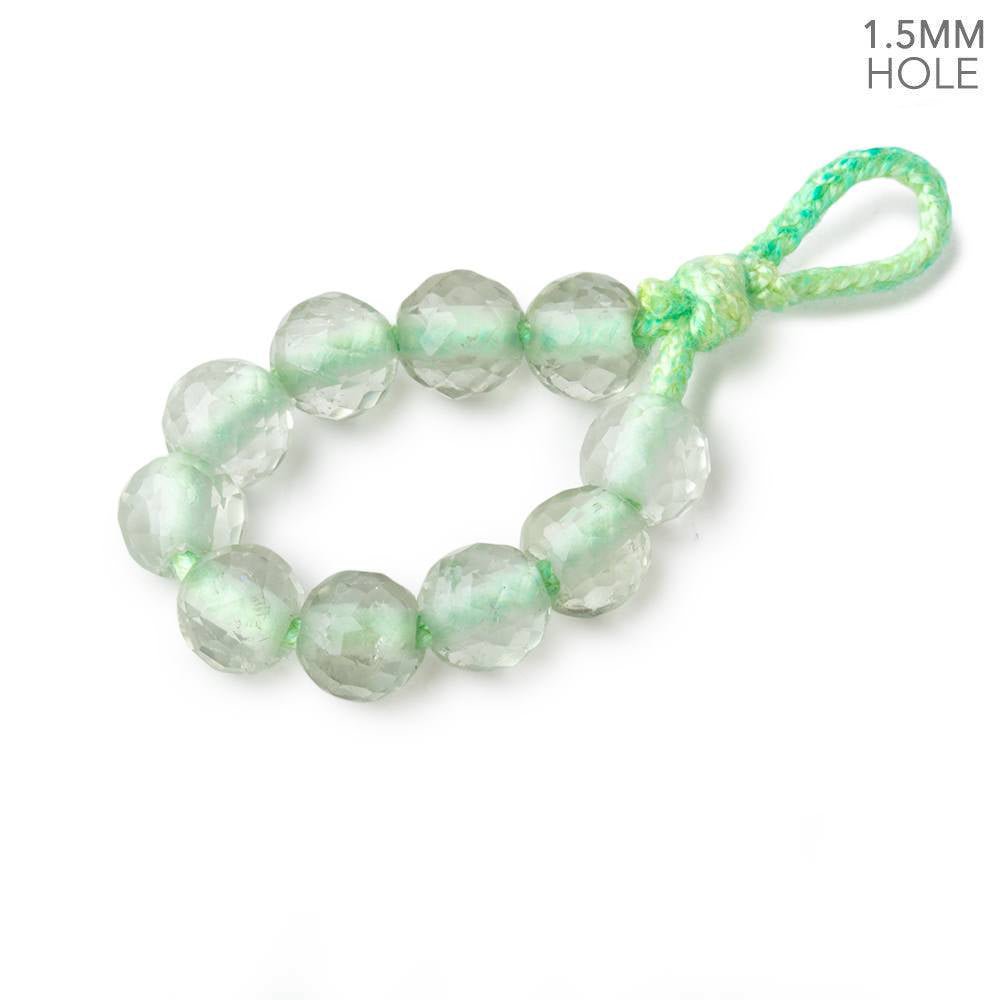 6mm Prasiolite 1.5mm Large Hole Faceted Rounds Set of 10 - Beadsofcambay.com