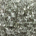 6mm Prasiolite faceted cube Black Gold .925 Silver Chain by the foot 29 pieces - Beadsofcambay.com