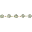 6mm Prasiolite faceted round Vermeil Chain by the foot 24 pieces - Beadsofcambay.com