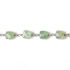 6mm Prehnite faceted cube .925 Silver Chain by the foot 29 pieces - Beadsofcambay.com