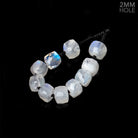 6mm Rainbow Moonstone 2mm Large Hole Faceted Cube Beads Set of 10 - Beadsofcambay.com