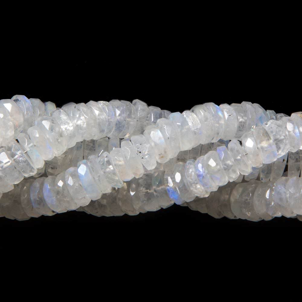 6mm Rainbow Moonstone faceted heshi beads 8 inch 105 pieces - Beadsofcambay.com