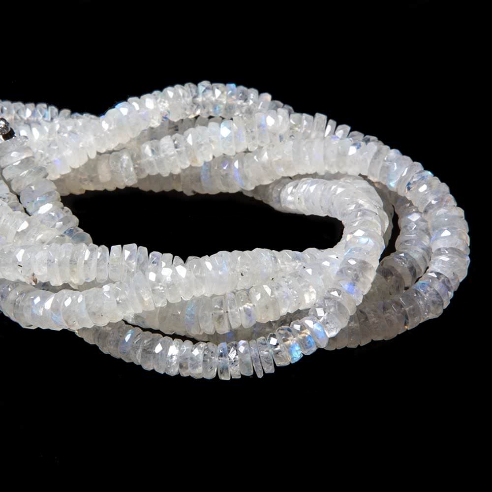 6mm Rainbow Moonstone faceted heshi beads 8 inch 105 pieces - Beadsofcambay.com