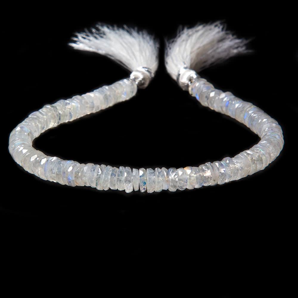 6mm Rainbow Moonstone faceted heshi beads 8 inch 105 pieces - Beadsofcambay.com