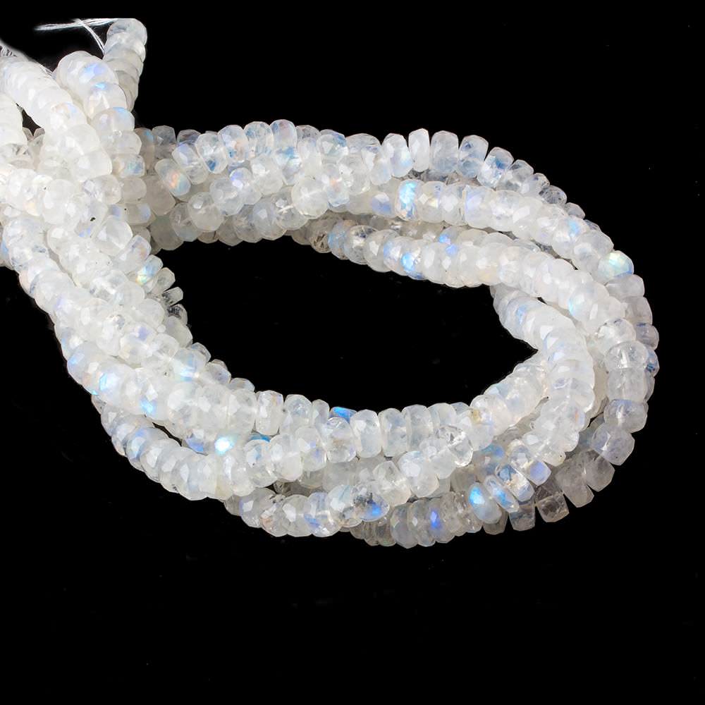 6mm Rainbow Moonstone Faceted Rondelle Beads 13 inch 80 pieces AAA - Beadsofcambay.com