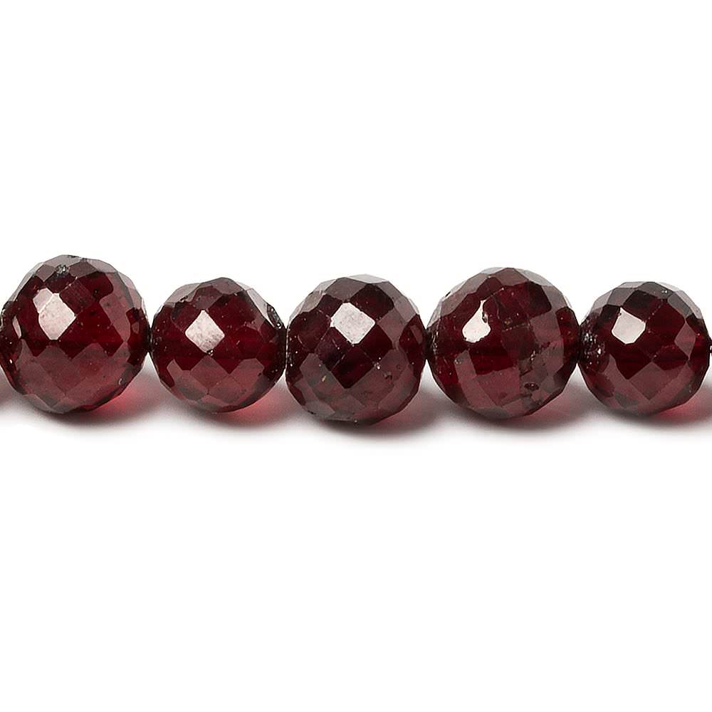 6mm Red Garnet faceted round beads 16 inch 66 pieces - Beadsofcambay.com