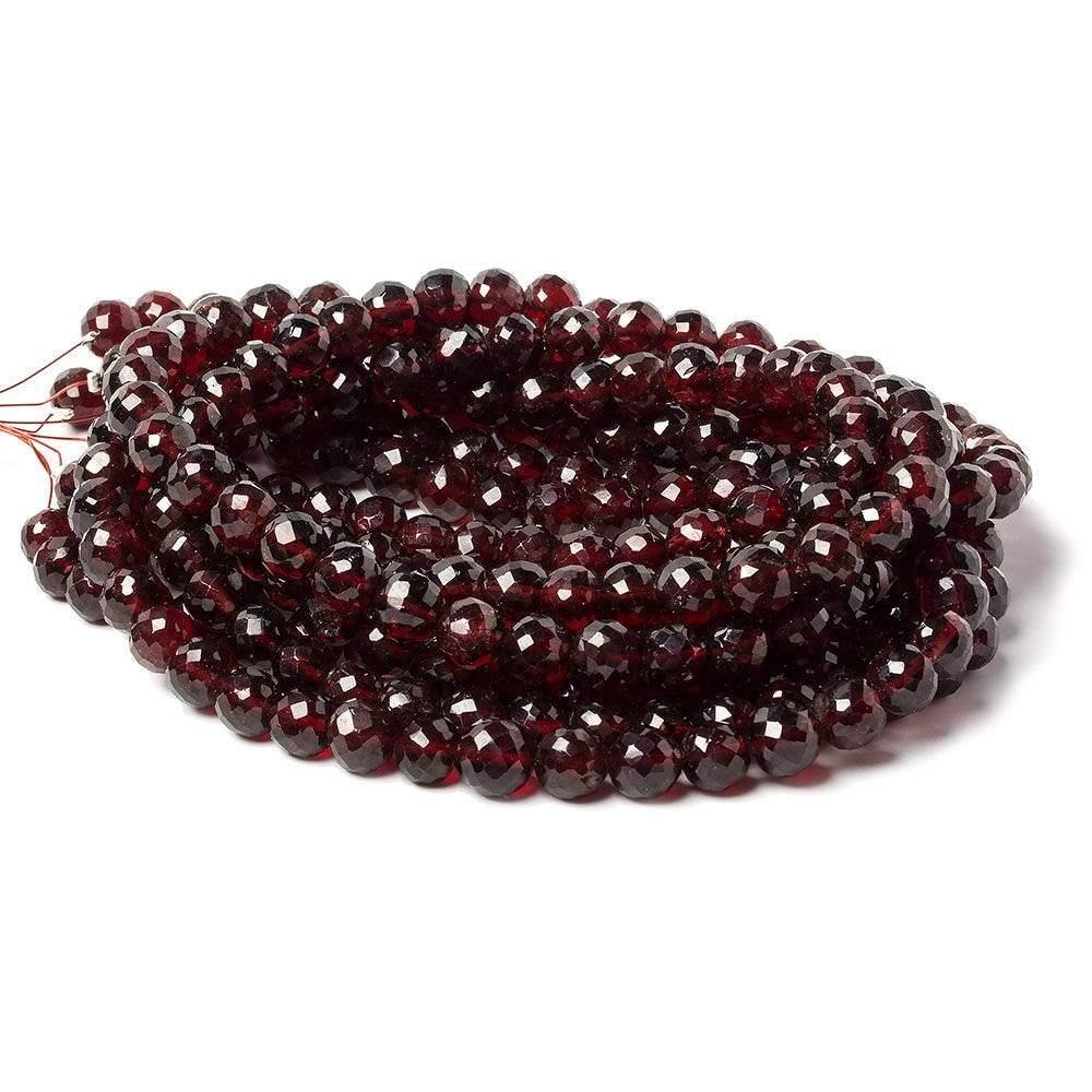 6mm Red Garnet faceted round beads 16 inch 66 pieces - Beadsofcambay.com