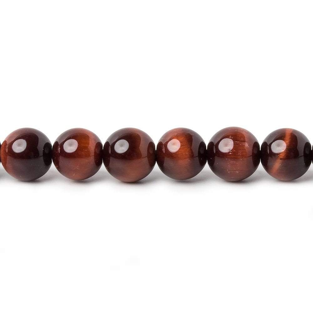 6mm Red Tiger's Eye plain round beads 16 inch 70 pieces AA - Beadsofcambay.com