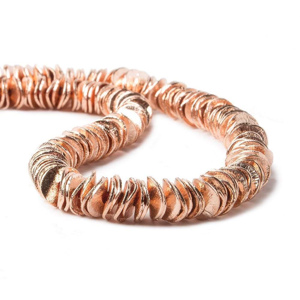 6mm Rose Gold Plated Copper Bead Round Wiggle Disc 8 inch 198 pcs - Beadsofcambay.com