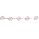 6mm Rose Quartz faceted coin Silver plated Chain by the foot 23 pieces - Beadsofcambay.com