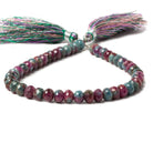6mm Ruby in Zoisite faceted rondelle beads 8 inch 45 pieces - Beadsofcambay.com