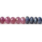 6mm Ruby & Sapphire faceted rondelle beads 8 inch 46 pieces - Beadsofcambay.com