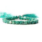 6mm Russian Amazonite Faceted Cube Beads 8 inch 30 pieces - Beadsofcambay.com