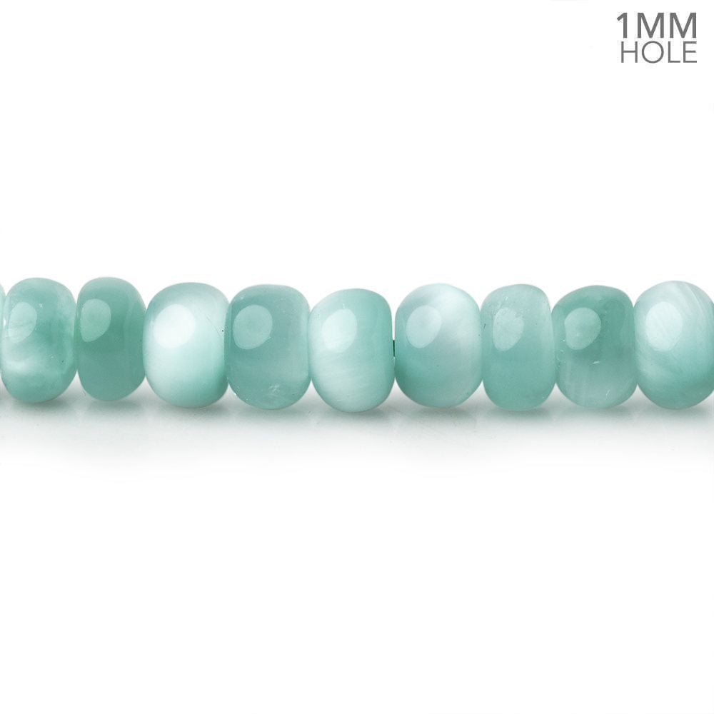 6mm Russian Green Angelite Plain Rondelle Beads 15.5 inch 100 pieces AA - Beadsofcambay.com