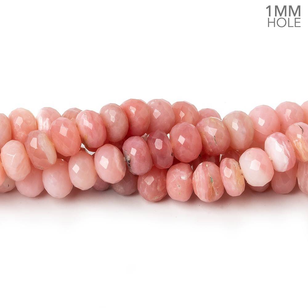 6mm Shaded Pink Peruvian Opal faceted rondelle 1mm hole beads 14.5 inch 78 pieces - Beadsofcambay.com