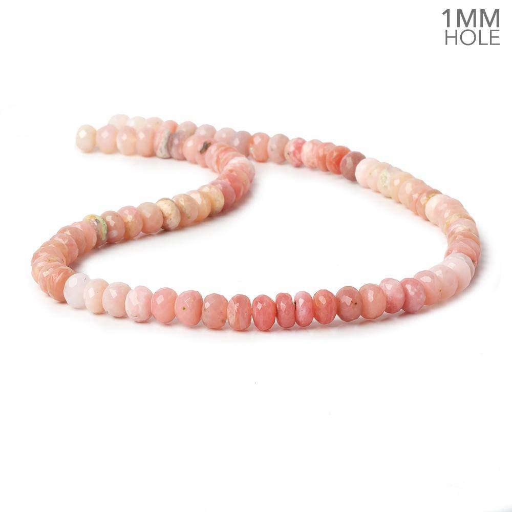 6mm Shaded Pink Peruvian Opal faceted rondelle 1mm hole beads 14.5 inch 78 pieces - Beadsofcambay.com