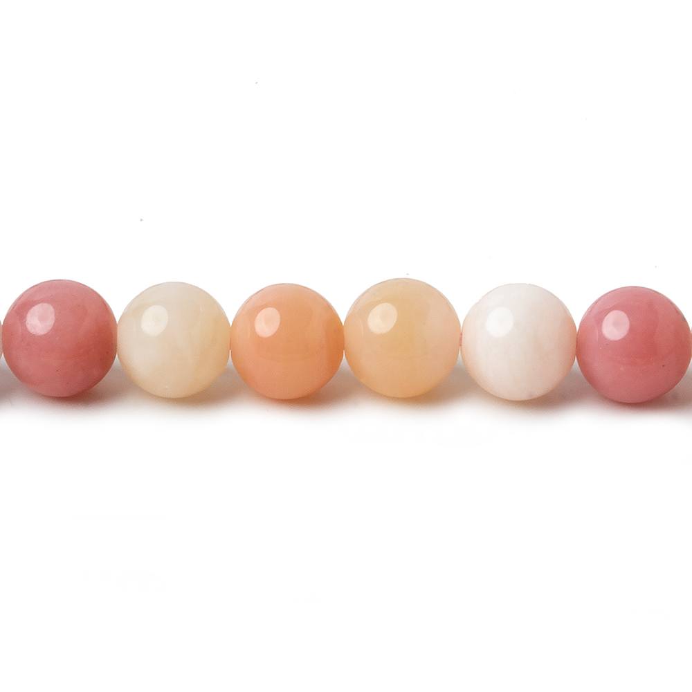 6mm Shaded Pink Peruvian Opal plain rounds 16 inch 67 beads AA - Beadsofcambay.com