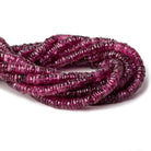 6mm Shaded Rubelite Tourmaline faceted heshi 13.5 inch AAA - Beadsofcambay.com