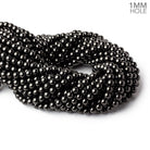 6mm Shungite plain round beads 15.5 inch 63 pieces 1mm hole - Beadsofcambay.com
