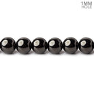 6mm Shungite plain round beads 15.5 inch 63 pieces 1mm hole - Beadsofcambay.com